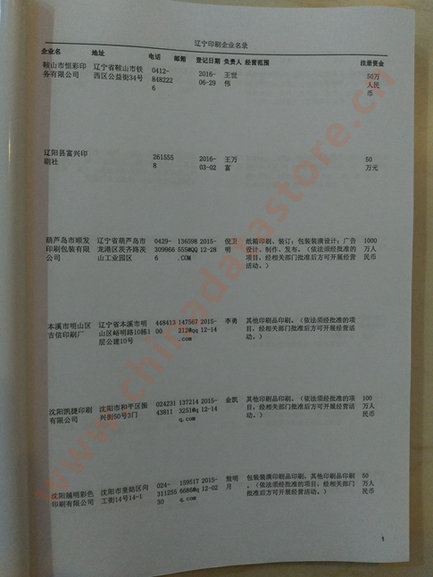 遼寧印刷企業(yè)黃頁收錄了最新的遼寧印刷企業(yè)名單，具有極高的營銷價(jià)值，實(shí)實(shí)在在提高銷售業(yè)績(jī)